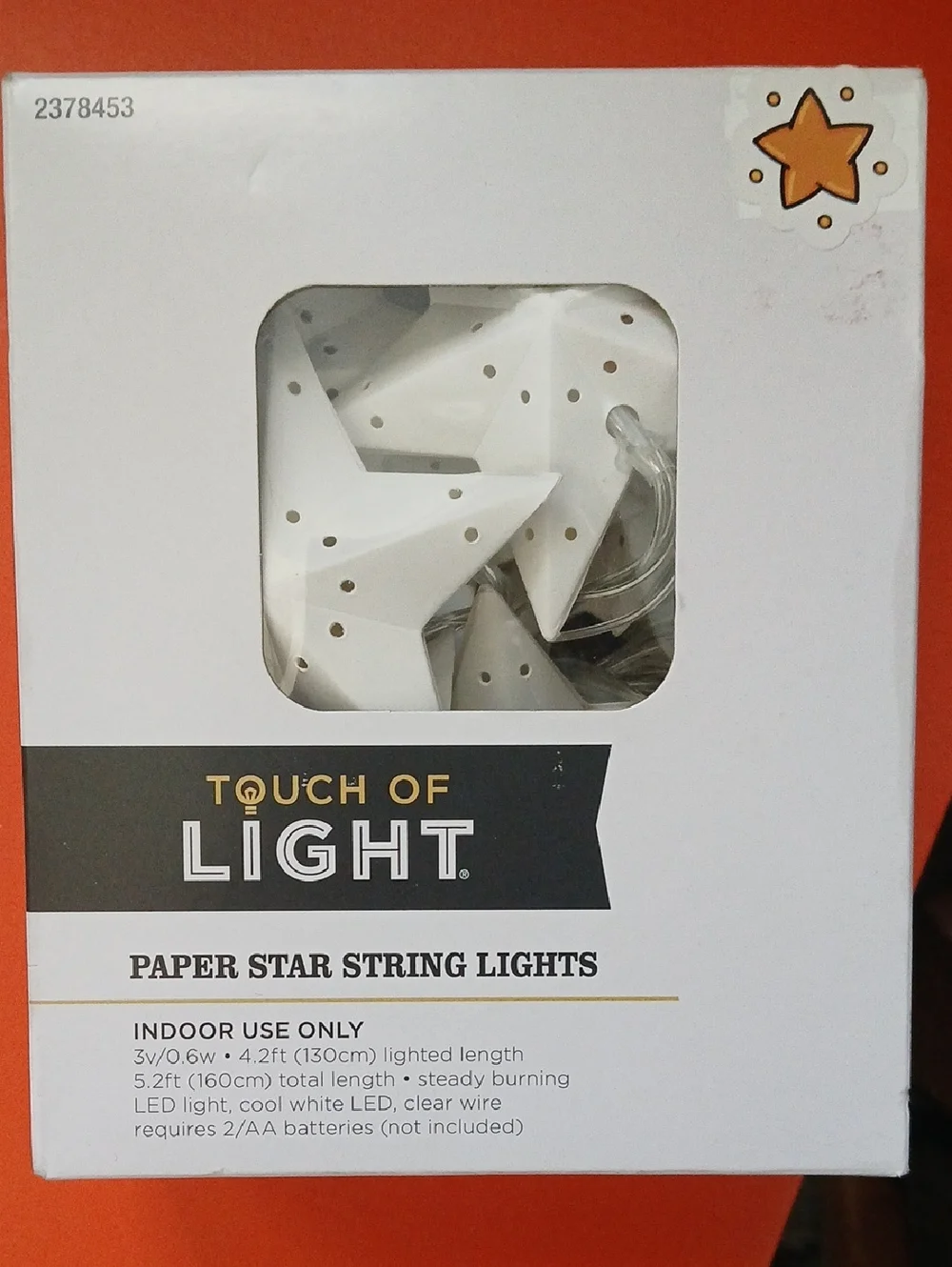 White Paper Star String Lights